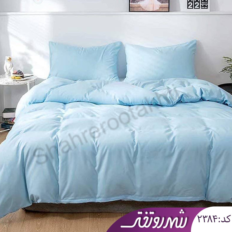 لحاف و روتختی آبی آسمانی کد ۲۳۸۴