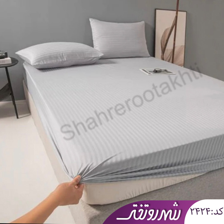 نیم ست روتختی ملحفه و روبالشتی طوسی کمرنگ کد۲۴۲۴