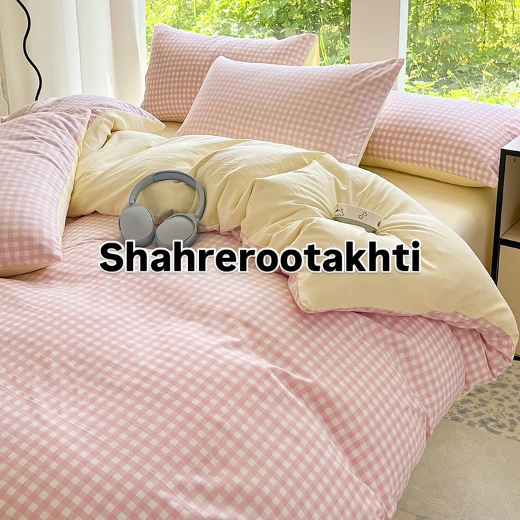 لحاف و روتختی چهارخونه باربی